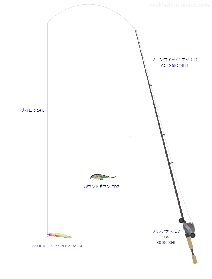 フェンウィック エイシス ACES68CMHJとアルファス SV TW 800S-XHLの調和によるバス釣りタックル【仮想インプレ】