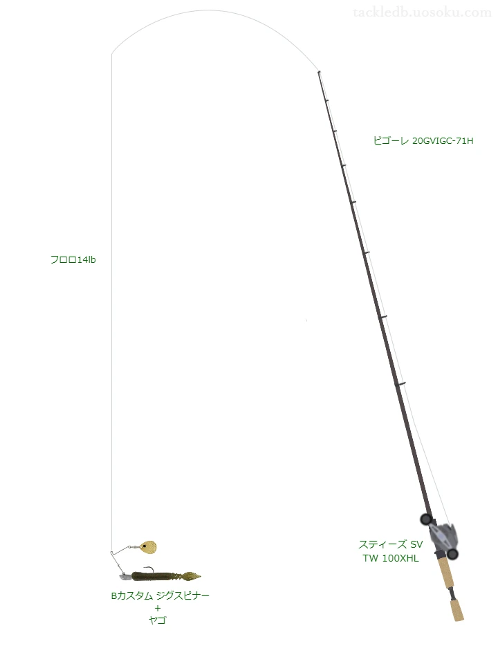 ビゴーレ 20GVIGCでスピンテールジグを使うバス釣りタックル【仮想インプレ】