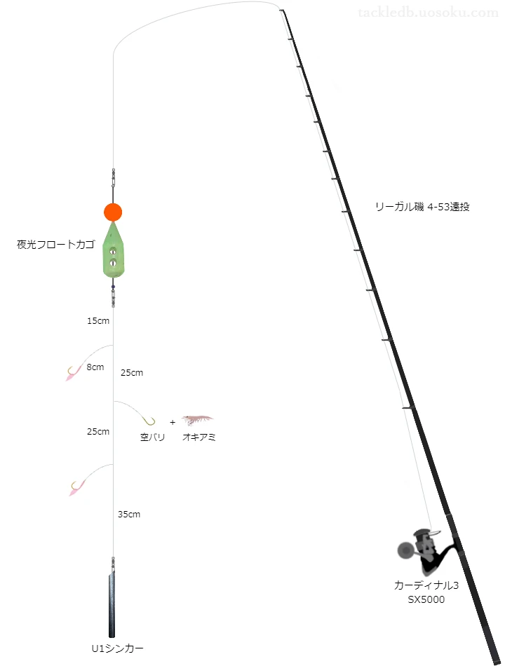 サビキ釣りに関するタックル、仕掛け図解