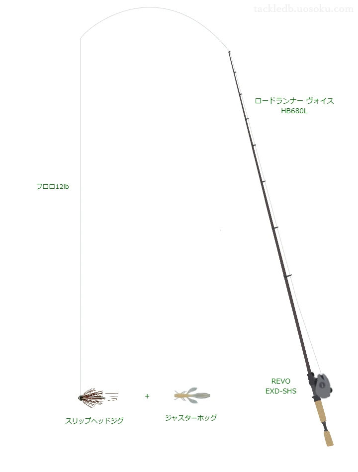 スリップヘッドジグのためのバス釣りタックル【ラバージグ】