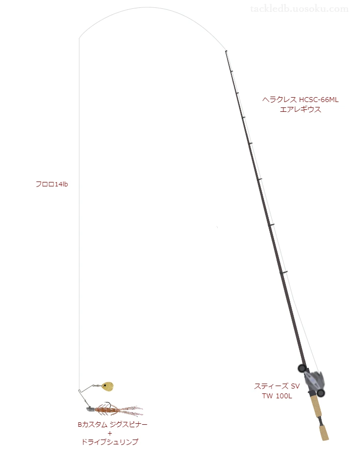 Bカスタム ジグスピナーにおすすめのベイトタックル【ヘラクレス HCSC-66ML エアレギウス】