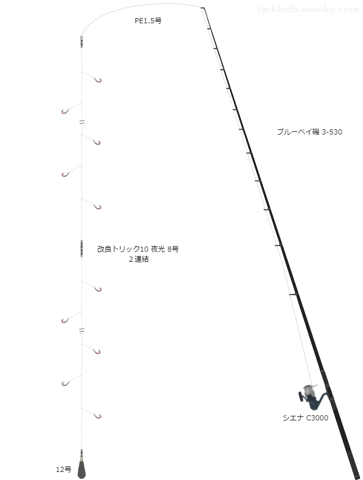 サビキ釣りに関するタックル、仕掛け図解