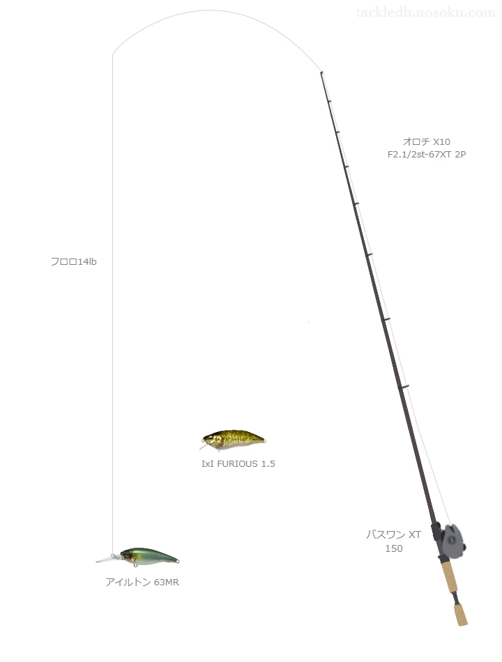 アイルトン 63MRのためのバス釣りタックル【シャッド】