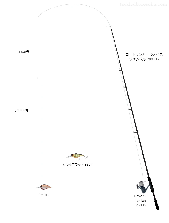 ピッコロにおすすめのスピニングタックル【ロードランナー ヴォイス ジャングル 700JHS】