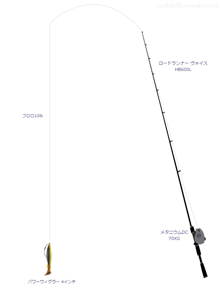 ロードランナー ヴォイス HB600LとメタニウムDC 70XGを組み合わせたバスタックル【仮想インプレ】