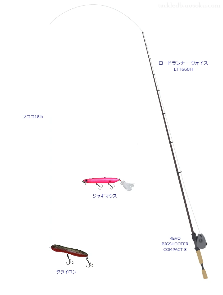 ロードランナー ヴォイス LTT660Hとアブガルシアのリールでタライロンを使用するタックル