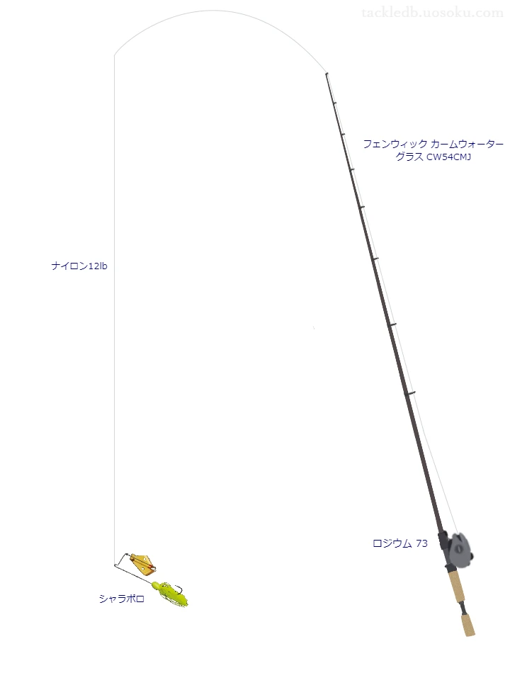 アディクト 12lbを カームウォーター グラス CW54CMJと使用したベイトタックル【仮想インプレ】