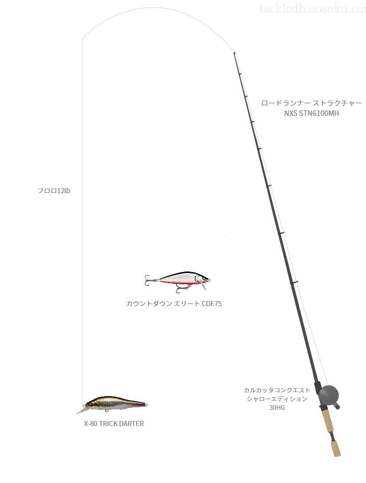 ノリーズのロードランナー ストラクチャー NXS STN6100MHを使用したバス釣りタックル【仮想インプレ】