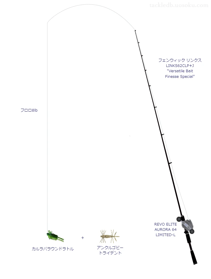 カルラバラウンドラトルのためのベイトタックル。ティムコのロッドとアブガルシアのリール