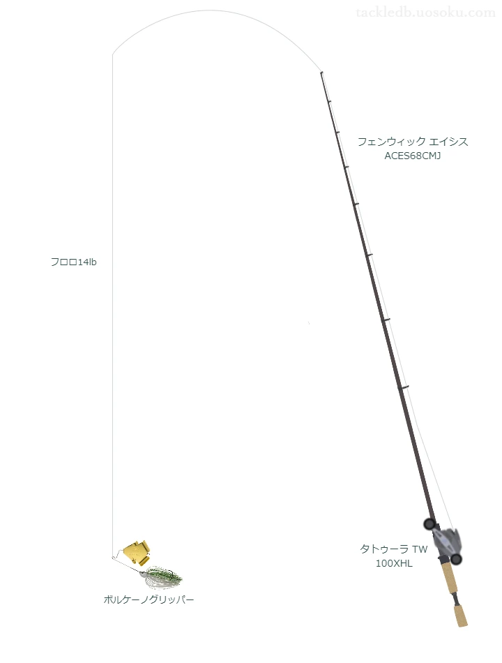 ソラローム ルアーフロロ 14lbを エイシス ACES68CMJと使用したベイトタックル【仮想インプレ】