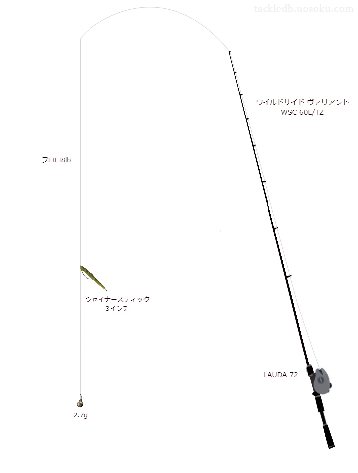 【Vインプレ】シャイナースティック 3インチダウンショット用バス釣りタックル【ワイルドサイド ヴァリアント WSC 60L/TZ】