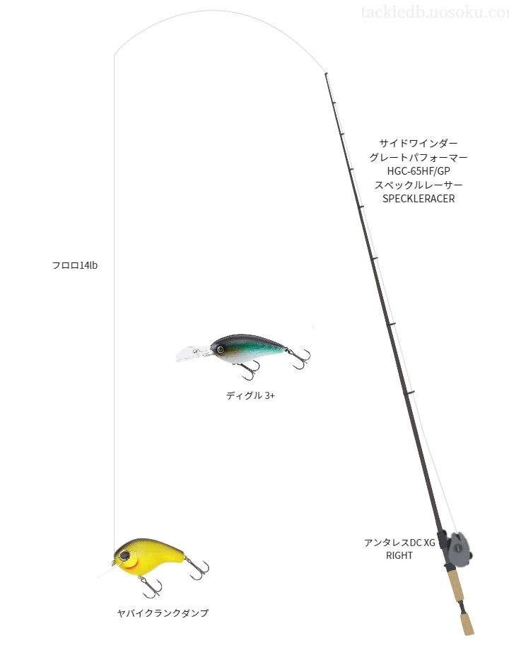 サイドワインダー グレートパフォーマー HGCでクランクベイトを使うバス釣りタックル【仮想インプレ】