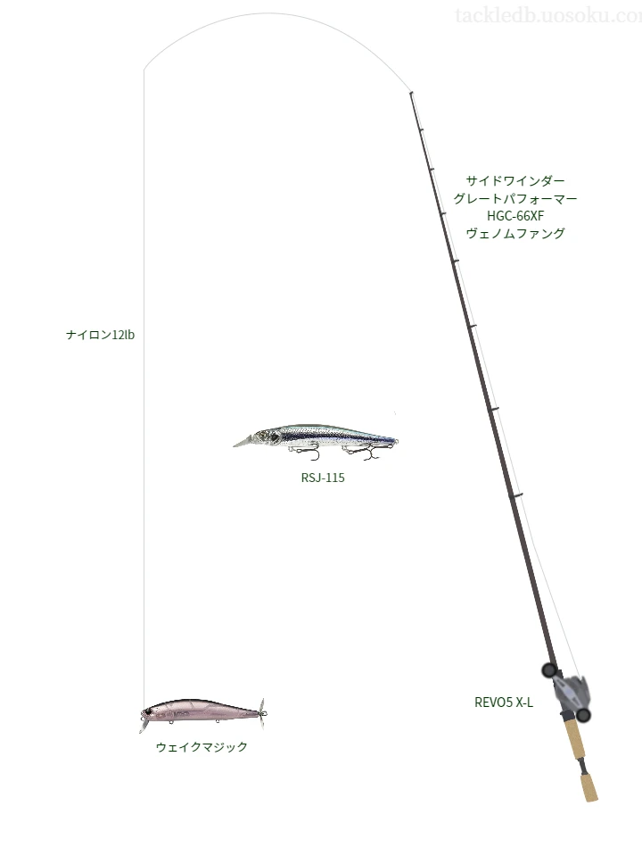 ウェイクマジックのためのバス釣りタックル【プロップベイト】