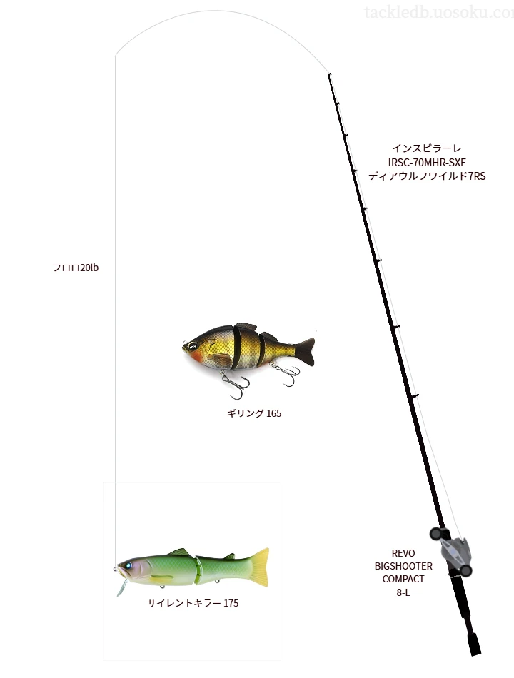 インスピラーレ IRSCとアブガルシアのリールでサイレントキラー 175を使用するタックル