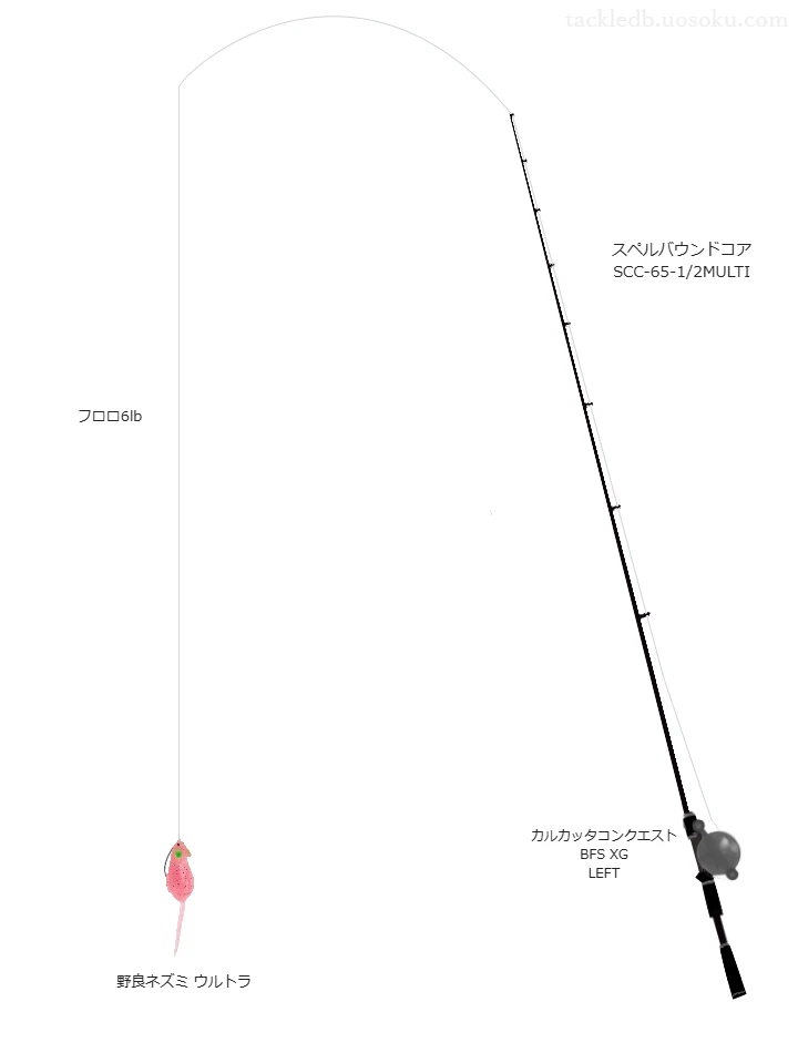 スペルバウンドコア SCC-65-1/2MULTIとカルカッタコンクエスト BFS XGによる高級バス釣りタックル【仮想インプレ】