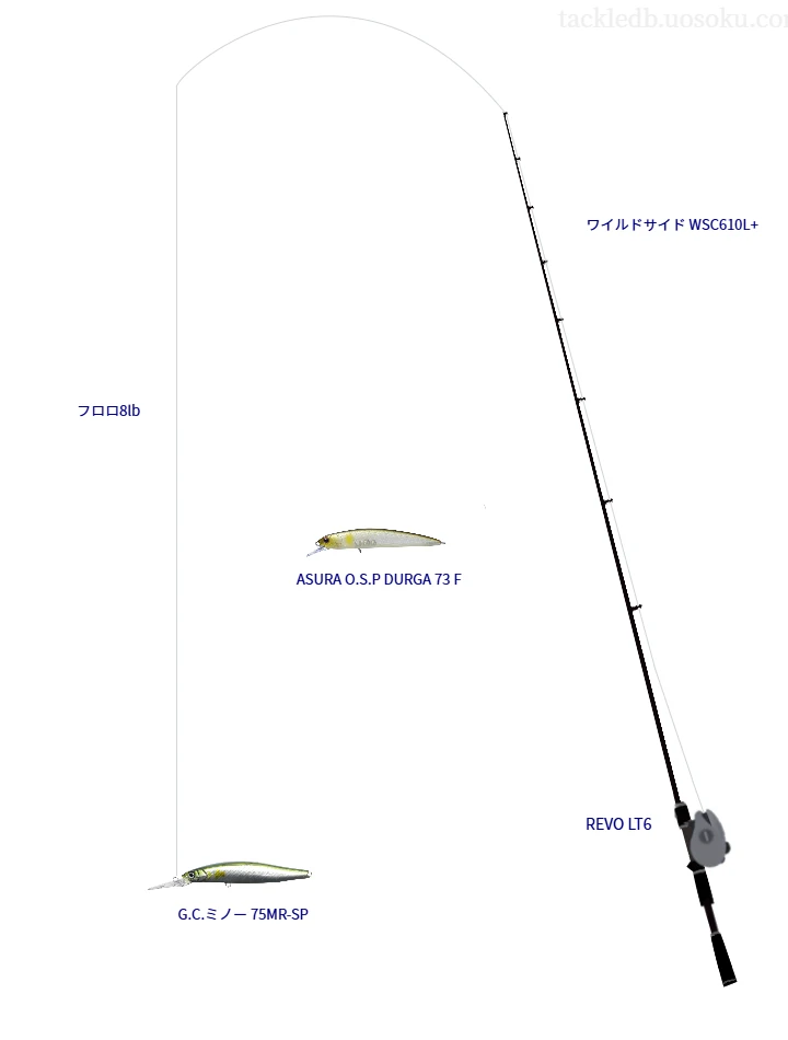 ワイルドサイド WSC610L+とREVO LT6を組み合わせたバスタックル【仮想インプレ】