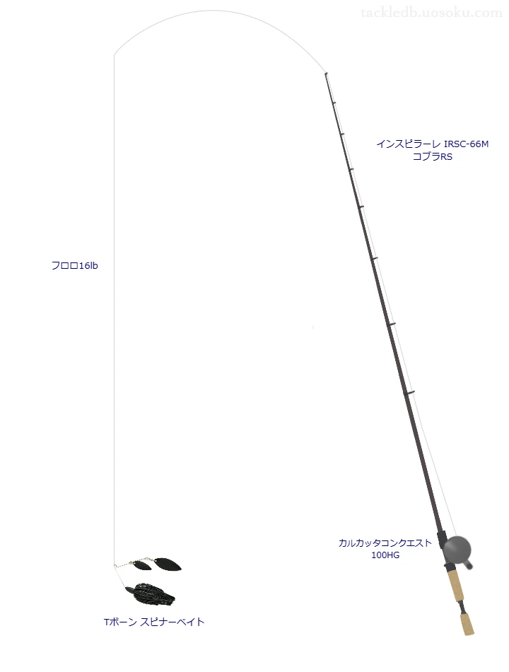 シーガー R18 フロロリミテッドハードBASS 16lbをインスピラーレ IRSC-66M コブラRSと使用したベイトタックル【仮想インプレ】