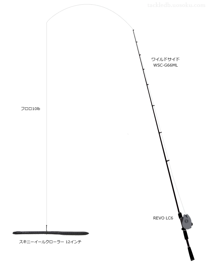 TBカーボン バス 10lbをワイルドサイド WSC-G66MLと使用したベイトタックル【仮想インプレ】