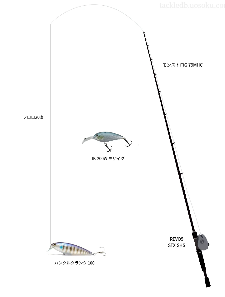 ハンクルクランク100のためのベイトタックル。TULALAのロッドとアブガルシアのリール