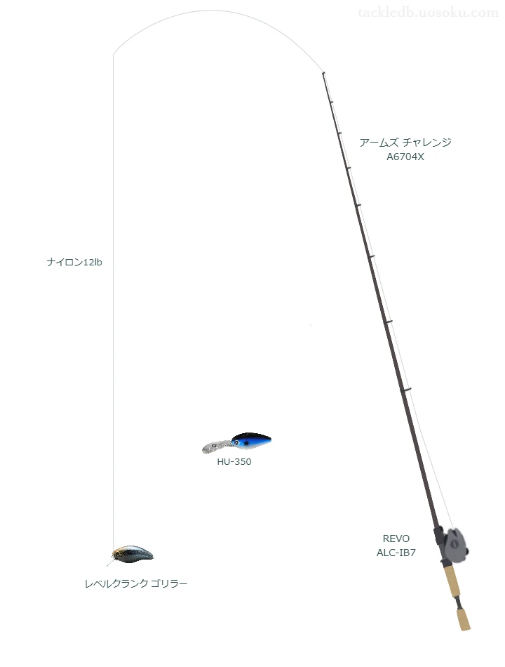 【Vインプレ】レベルクランク ゴリラー用バス釣りタックル【アームズ チャレンジ A6704X】