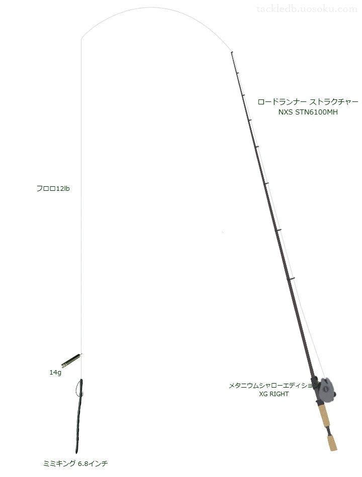 上級者向けバス釣りタックル。ロードランナー ストラクチャー NXS STN6100MHとシマノのリール