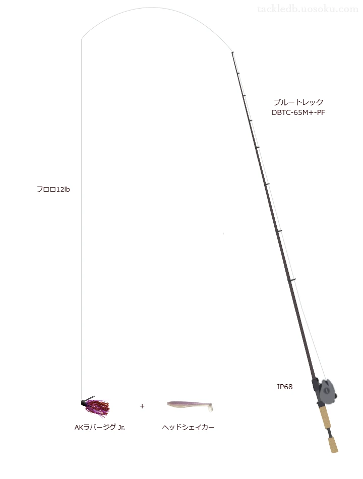 ブルートレック DBTC-65M+-PFでラバージグを使うバス釣りタックル【仮想インプレ】