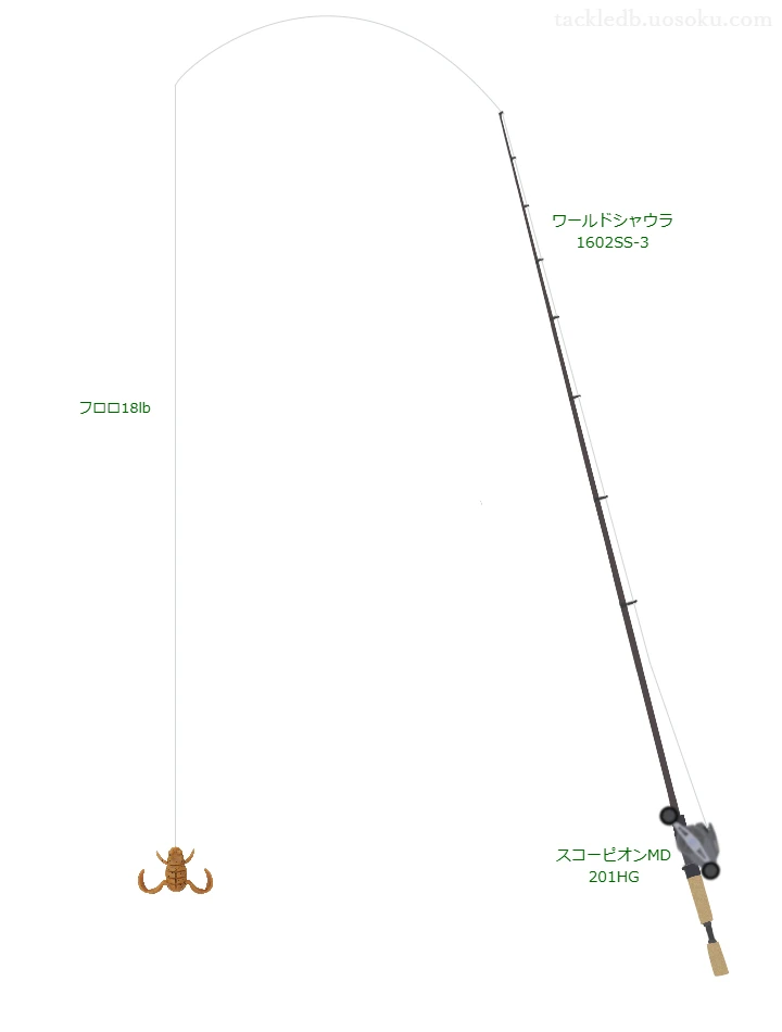 ワールドシャウラ 1602SS-3でスクーパーフロッグマグナムを使うバス釣りタックル【仮想インプレ】