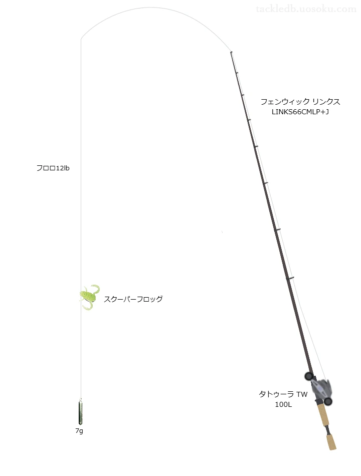 スクーパーフロッグダウンショットリグのためのバス釣りタックル