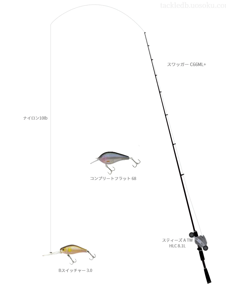 スワッガー C66ML+とスティーズ A TW HLC 8.1Lによる高級バス釣りタックル【仮想インプレ】