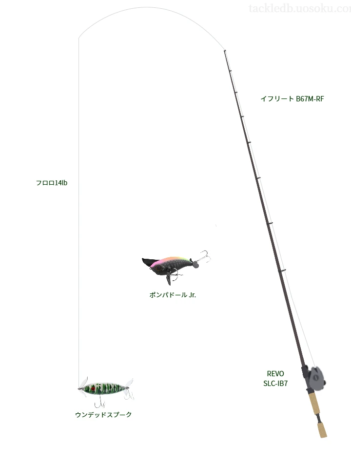 イフリート B67M-RFでトップウォーターを使うバス釣りタックル【仮想インプレ】