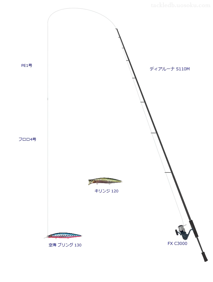 ディアルーナ S110Mと空海 ブリング 130による最強シーバスタックル