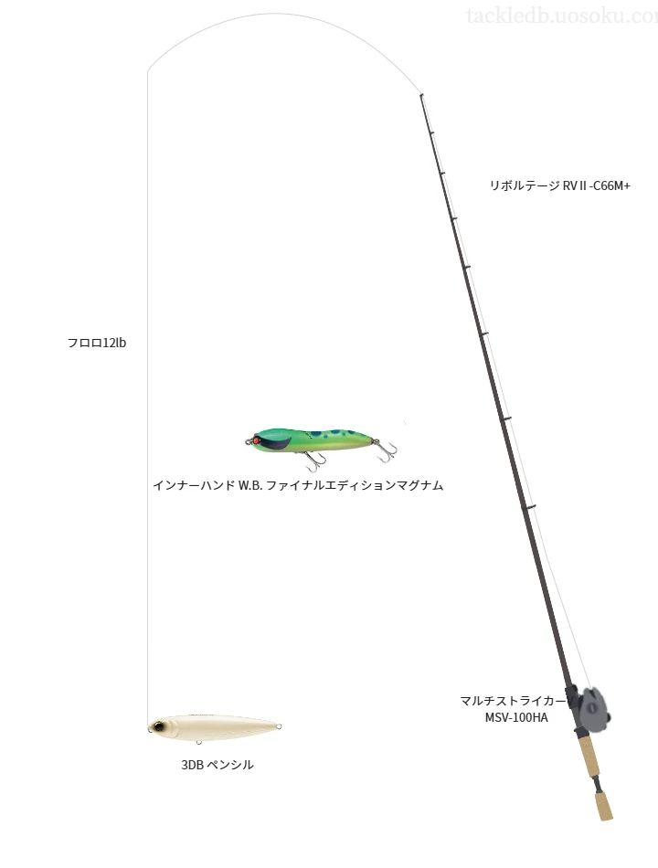 ロックフィッシュ専用リアス式 12lbをリボルテージ RVⅡ-C66M+と使用したベイトタックル【仮想インプレ】