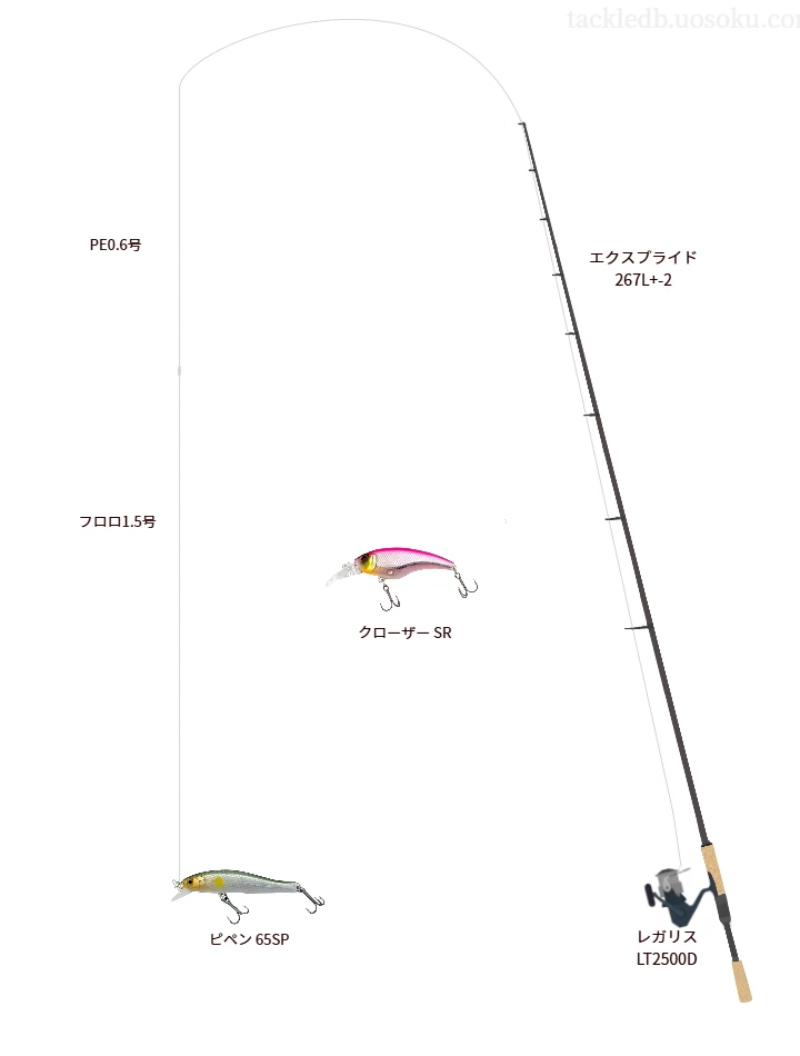 【依田川】ピペン 65SPのためのバス釣りタックル【エクスプライド 267L+-2】