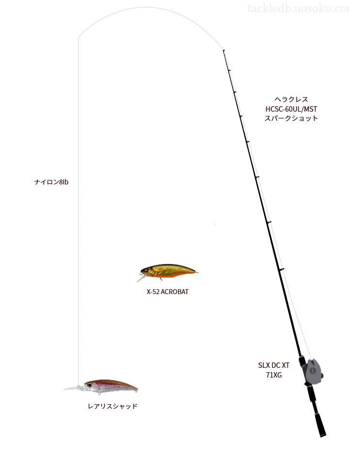 ヘラクレス HCSC-60UL/MST スパークショットとシャッドによるバス釣りタックル【Vインプレ】
