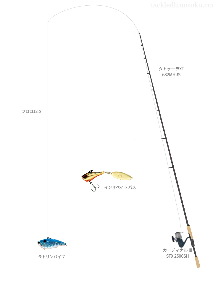 タトゥーラXT 682MHRS,カーディナル III STX 2500SH,バイブレーションを使うバス釣りタックル【仮想インプレ】