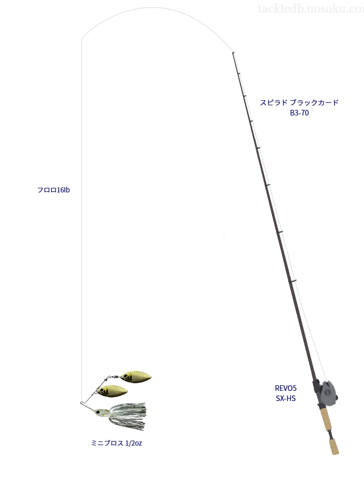 ミニブロス 1/2ozを使うバス釣りタックル【スピラド ブラックカード B3-70】