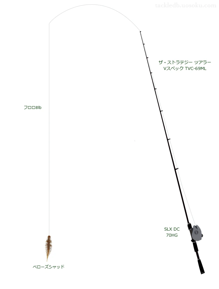 ザ・ストラテジー ツアラー Vスペック TVC-69ML,SLX DC 70HG,ワームを使うバス釣りタックル【仮想インプレ】