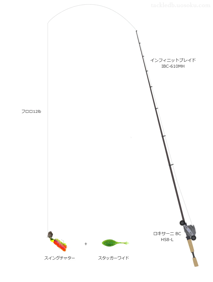 インフィニットブレイド IBC-610MHと ロキサーニ BC HS8-Lを組み合わせたバスタックル【仮想インプレ】