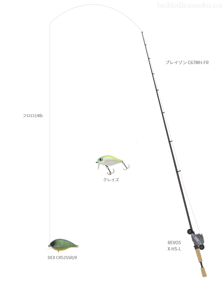 DEX CR52SSR/Rにおすすめのベイトタックル【ブレイゾン C67MH-FR】
