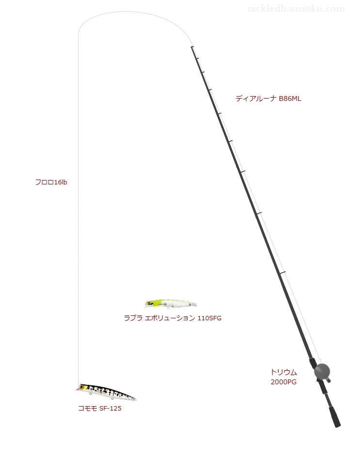 ロックフィッシュ専用リアス式 16lbをディアルーナ B86MLと使用したベイトタックル【仮想インプレ】