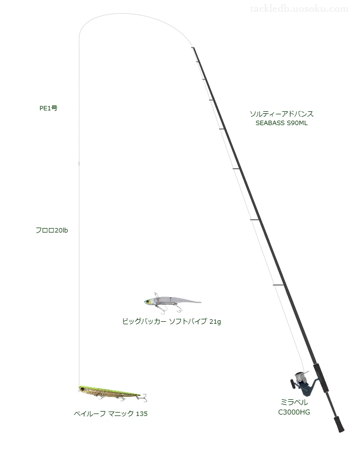 ソルティーアドバンス SEABASS S90MLを使用した最強シーバスタックル