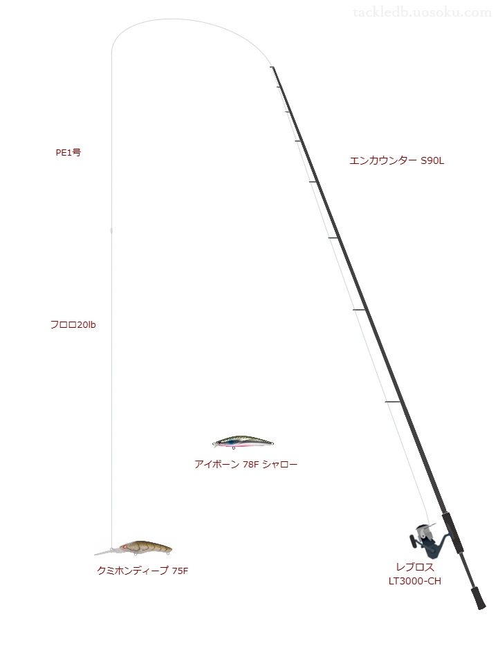 エンカウンター S90Lでシャッドを使うシーバスタックル【仮想インプレ】