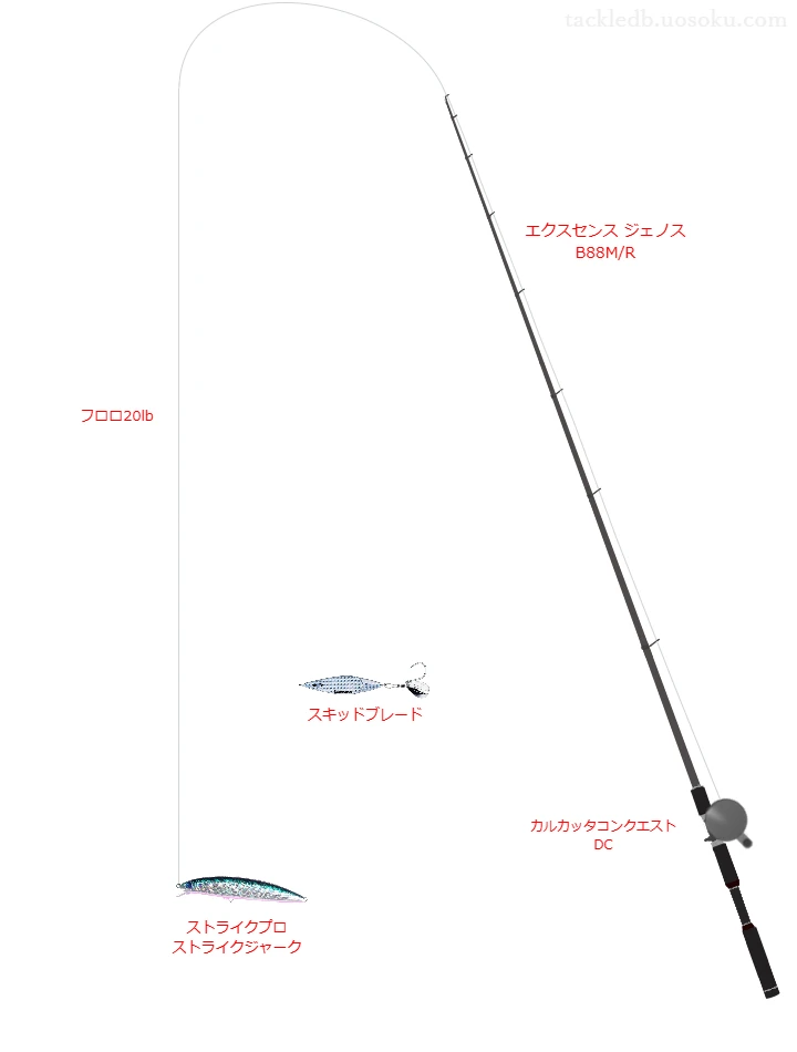 ストライクプロ ストライクジャークのためのベイトタックル。シマノのロッドとシマノのリール