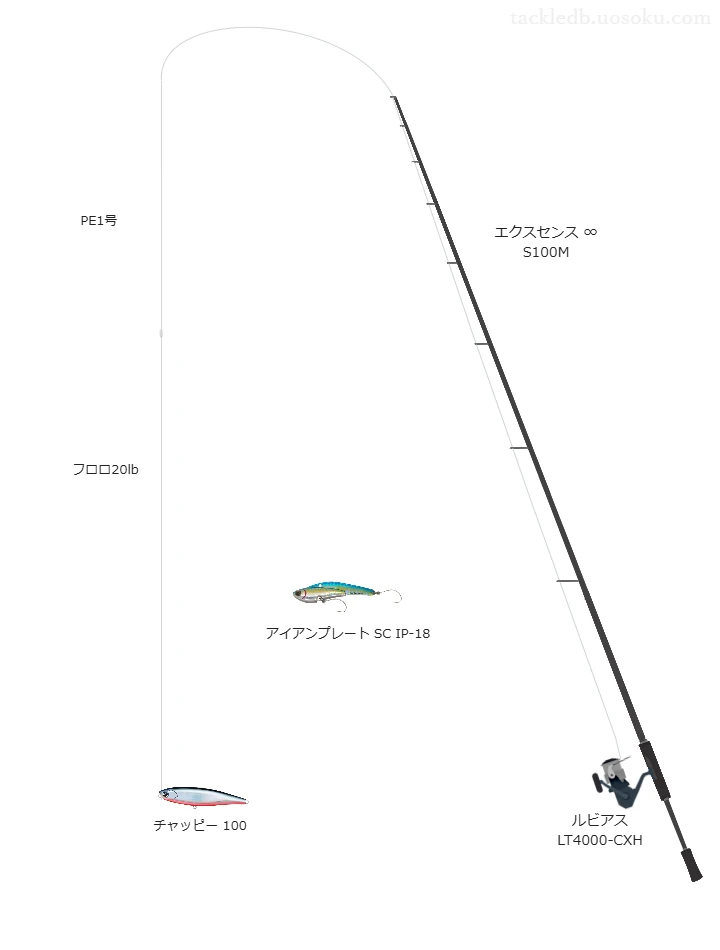 エクスセンス ∞ S100Mとペンシルによるシーバスタックル【Vインプレ】