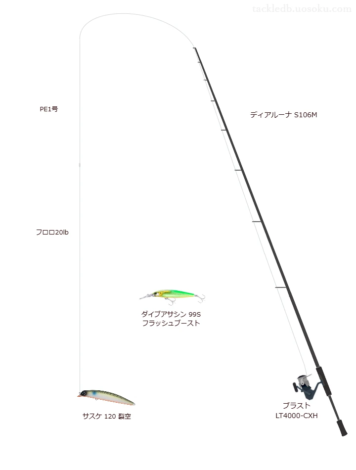 ディアルーナ S106Mを使用した最強シーバスタックル