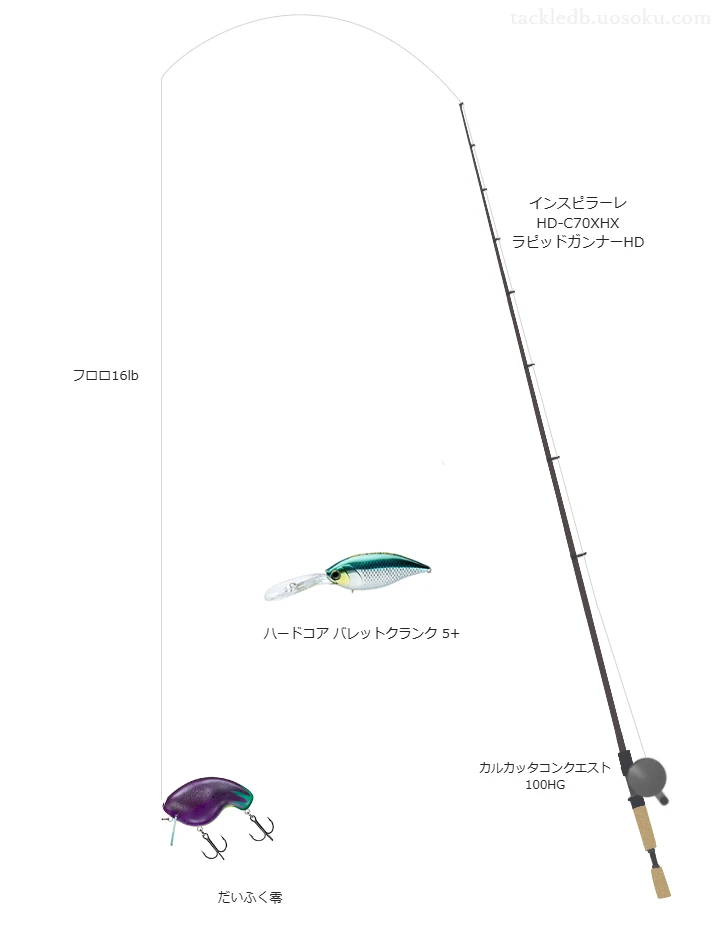 エバーグリーンのインスピラーレ HD-C70XHX ラピッドガンナーHDを使用したバス釣りタックル【仮想インプレ】