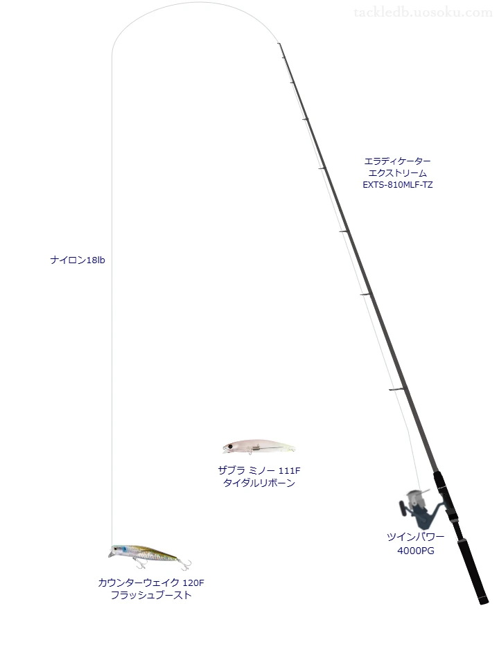 エラディケーター エクストリーム EXTS-810MLF-TZとトップウォーターによるシーバスタックル【Vインプレ】