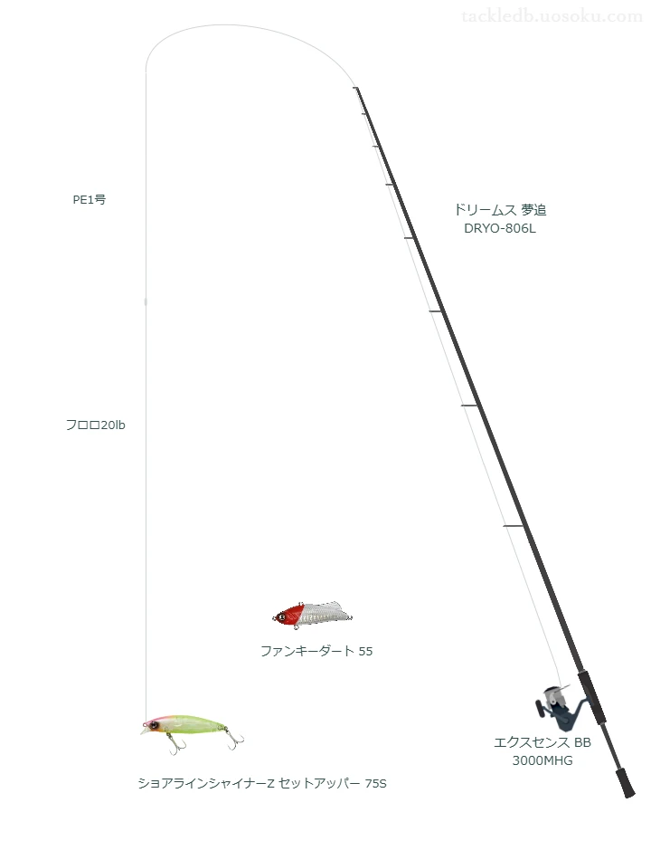 ドリームス 夢追 DRYO-806Lを使用した最強シーバスタックル