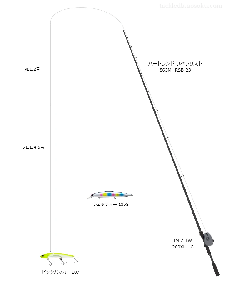 ハートランド リベラリスト 863M+RSB-23とIM Z TW 200XHL-Cによる高級シーバスタックル【仮想インプレ】