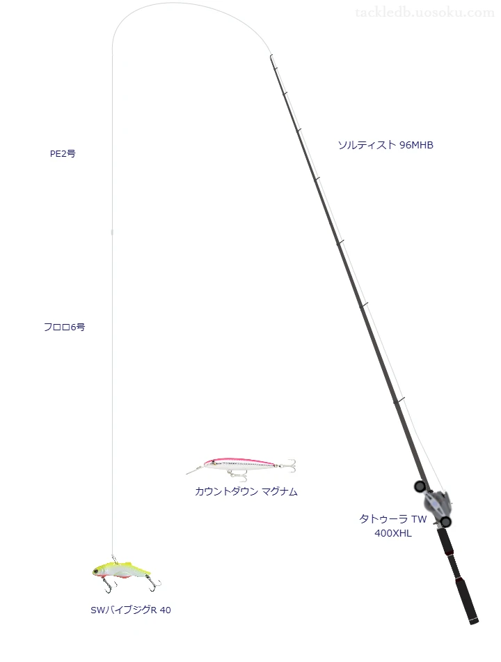 ソルティスト 96MHBとタトゥーラ TW 400XHLによる中価格帯シーバスタックル【仮想インプレ】